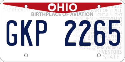 OH license plate GKP2265