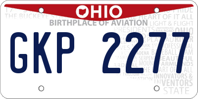 OH license plate GKP2277