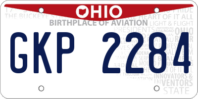 OH license plate GKP2284