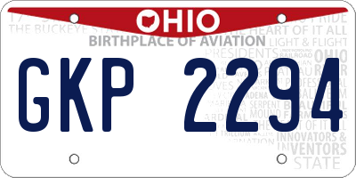 OH license plate GKP2294