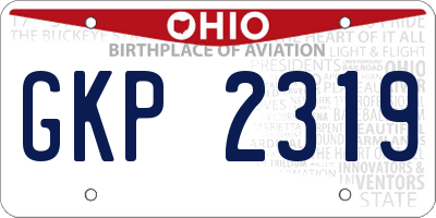 OH license plate GKP2319