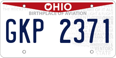 OH license plate GKP2371