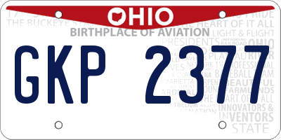 OH license plate GKP2377
