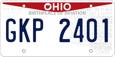 OH license plate GKP2401