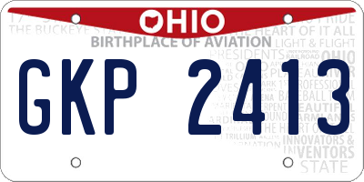 OH license plate GKP2413