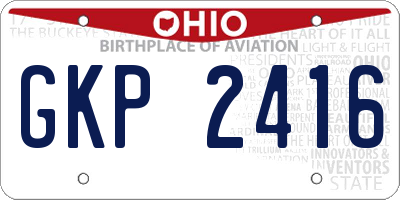 OH license plate GKP2416