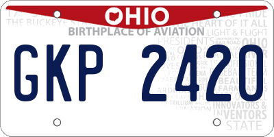 OH license plate GKP2420