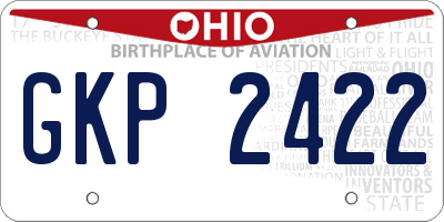 OH license plate GKP2422