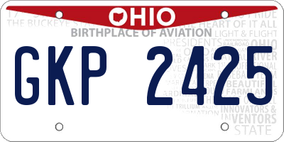 OH license plate GKP2425
