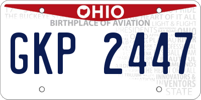OH license plate GKP2447