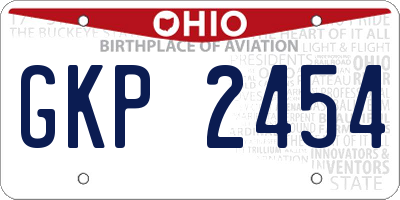 OH license plate GKP2454