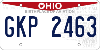 OH license plate GKP2463