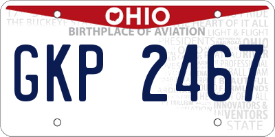 OH license plate GKP2467