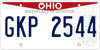 OH license plate GKP2544