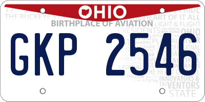 OH license plate GKP2546