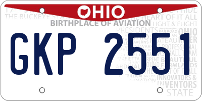 OH license plate GKP2551