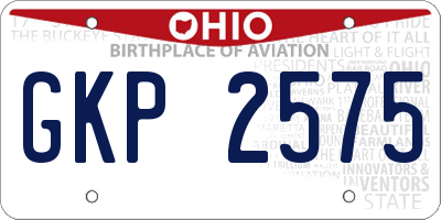 OH license plate GKP2575