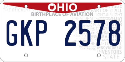 OH license plate GKP2578