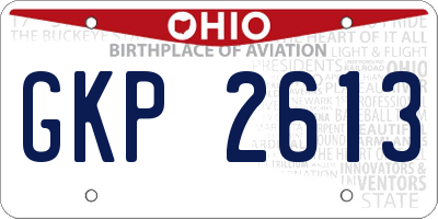 OH license plate GKP2613