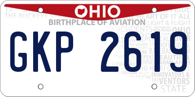 OH license plate GKP2619