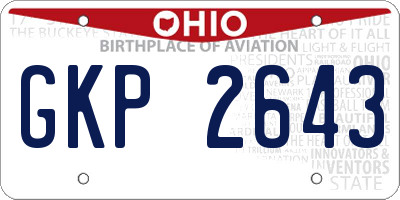 OH license plate GKP2643