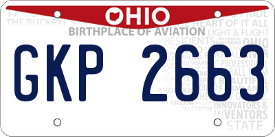 OH license plate GKP2663