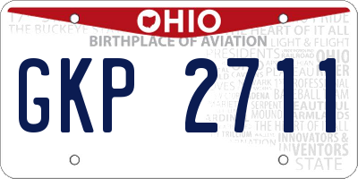 OH license plate GKP2711