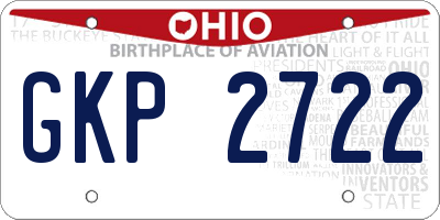 OH license plate GKP2722