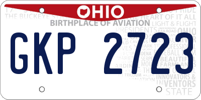 OH license plate GKP2723