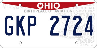 OH license plate GKP2724