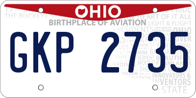OH license plate GKP2735
