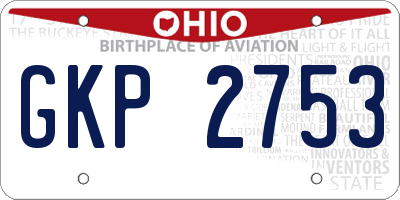 OH license plate GKP2753