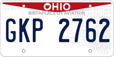 OH license plate GKP2762