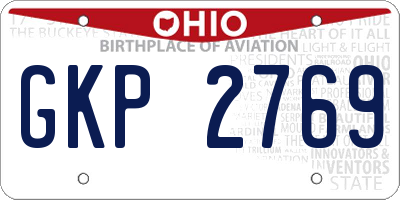 OH license plate GKP2769
