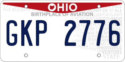 OH license plate GKP2776