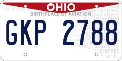 OH license plate GKP2788