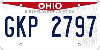 OH license plate GKP2797
