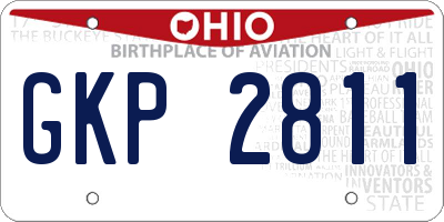OH license plate GKP2811