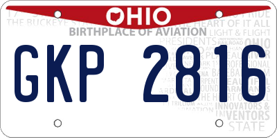 OH license plate GKP2816