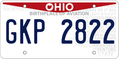 OH license plate GKP2822