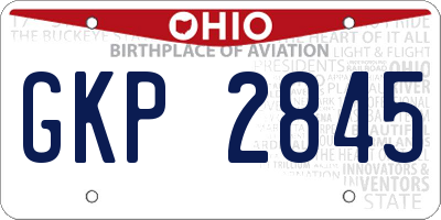 OH license plate GKP2845