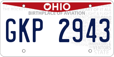 OH license plate GKP2943