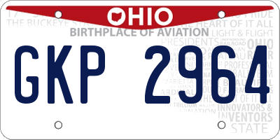 OH license plate GKP2964