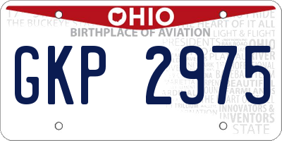 OH license plate GKP2975