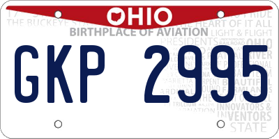 OH license plate GKP2995