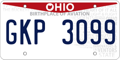 OH license plate GKP3099
