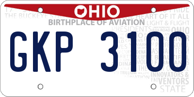 OH license plate GKP3100