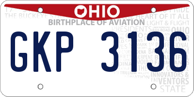 OH license plate GKP3136