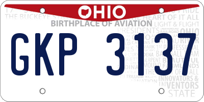 OH license plate GKP3137