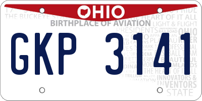 OH license plate GKP3141